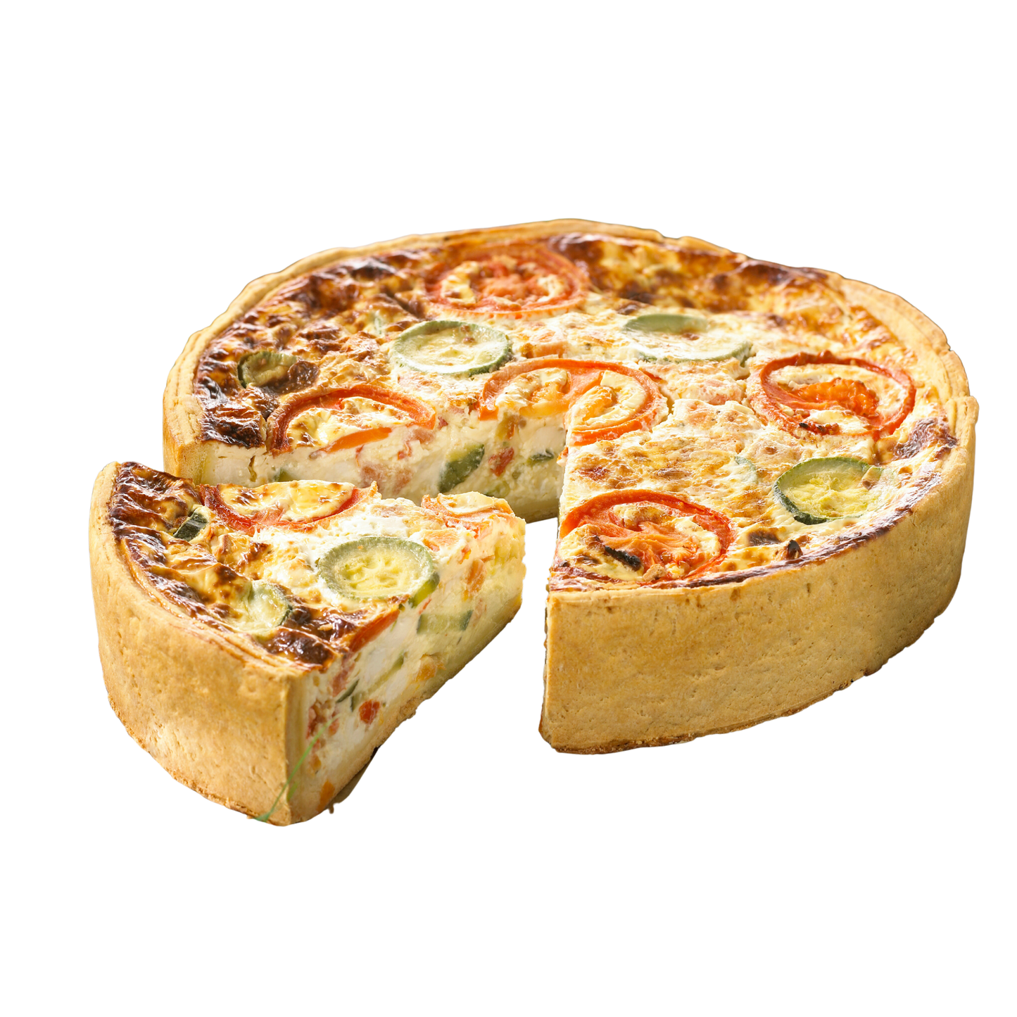 714 - TARTE COURGETTES TOMATES CHÈVRE (10 À 12 PARTS)
