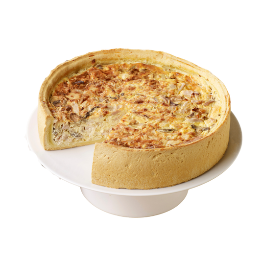 709	- TARTE POULET CHAMPIGNONS  (10 À 12 PARTS)